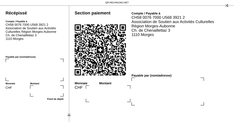 QR du compte bancaire de l'ASACREMA